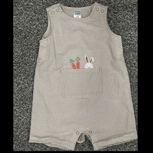 Baby boys striped bunny romper